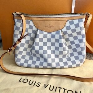 Authentic LOUIS VUITTON Damier Azur Siracusa PM